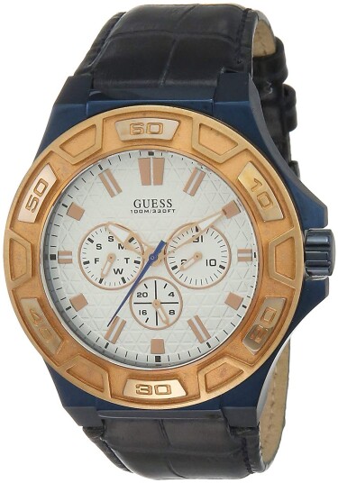 Guess Herreklokke W0674G7 Hvit/Lær Ø45 mm Guess Herreklokke W0674G7 Hvit/Lær Ø45 mm