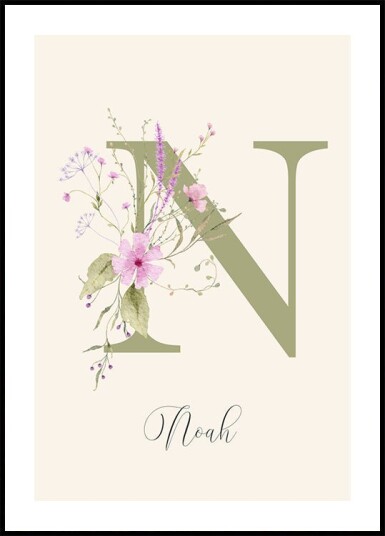 Personalized Wildflower Name Plakat Plakat / 30x40cm