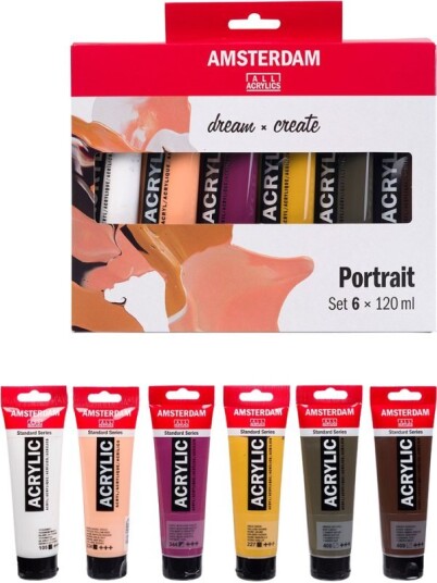 Amsterdam Standard Akrylmaling i tube 120ml 6 farger