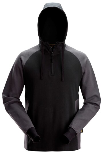 Snickers Workwear 2842-0458 Hettegenser svart/grå halv glidelås Svart/Grå 