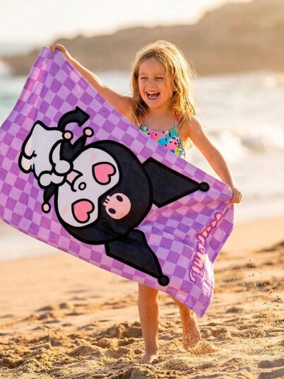 Hello Kitty Kuromi Strandhåndkle Lilla Hello Kitty Kuromi Strandhåndkle Lilla
