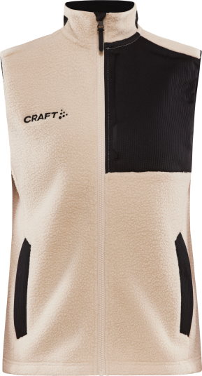 Craft Women"s Adv Explore Pile Fleece Vest Ecru/Black Ecru Black XXL