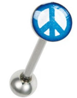 Peace in White & Blue Tungepiercing Peace in White & Blue Tungepiercing