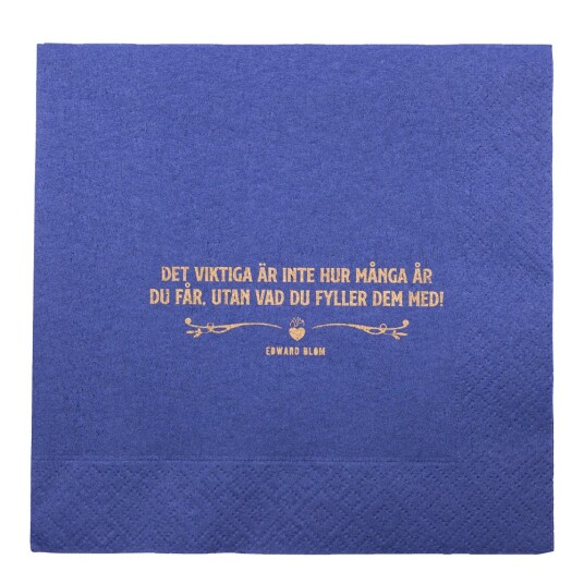 Edward Blom Serviett Det Viktiga Är 33x33 cm 20 stk blå