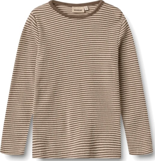 Wheat Wool T Shirt L/S Alfie WOOD STRIPE 128