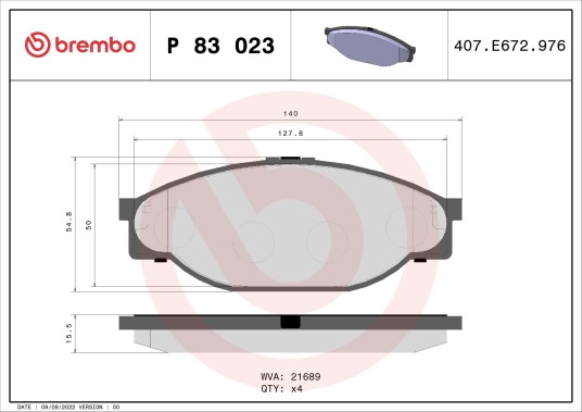 BREMBO P 83 023 Bremseklosser