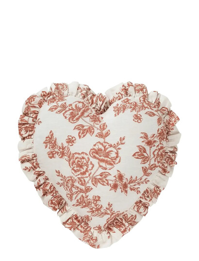 Anna + Nina Whimsical Rose Heart Cushion - Red - 44X52X7CM Anna + Nina Whimsical Rose Heart Cushion - Red - 44X52X7CM