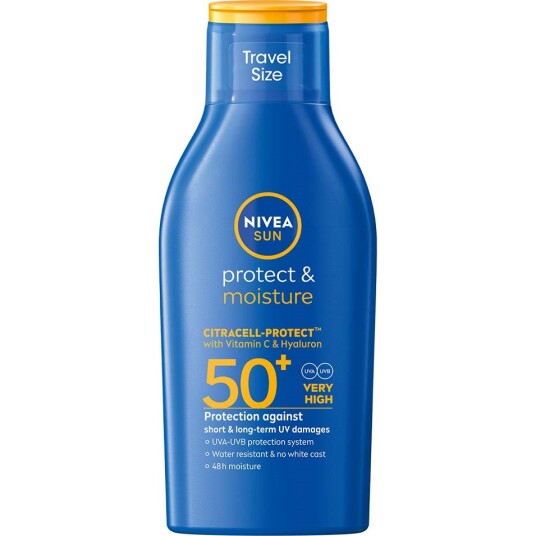 NIVEA Protect & Moisture Solkrem SPF 50+ Reisestrør 100 ml NIVEA Protect & Moisture Solkrem SPF 50+ Reisestrør 100 ml