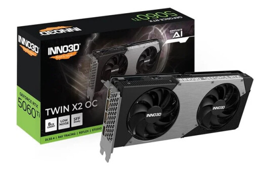 Inno3D GeForce RTX 5060 Ti 8GB GDDR7 Grafikkort med Twin X2 Kjøling