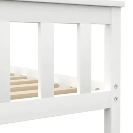 vidaXL Sengeramme hvit heltre furu 160x200 cm
