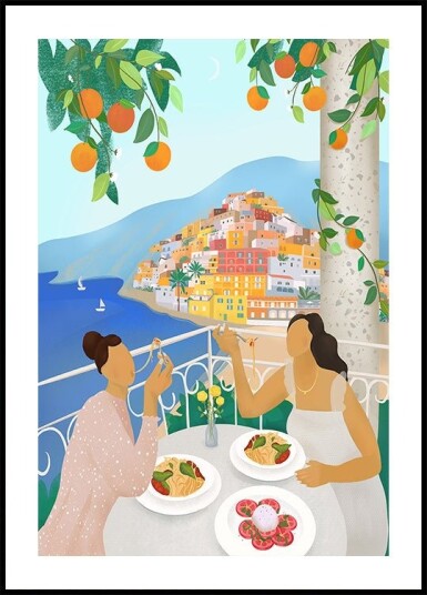 Girls in Positano Poster Plakat / 100x150cm