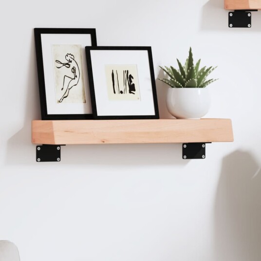 vidaXL Vegghylle 40x10x6 cm ubehandlet heltre eik