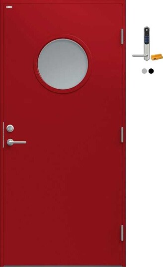 Ytterdør Diplomat Rose Klart Glass med Yale Doorman Classic Home