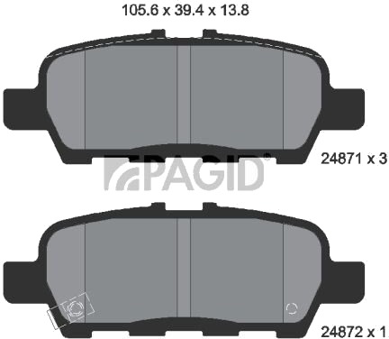 PAGID T1847N Bremseklosser PAGID T1847N Bremseklosser