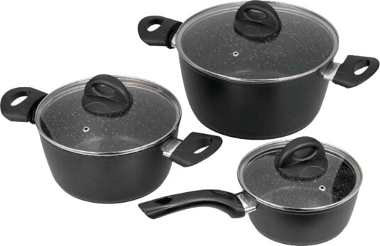 Jata BC3 Grytesett med lokk 3 deler 16+20+24 cm