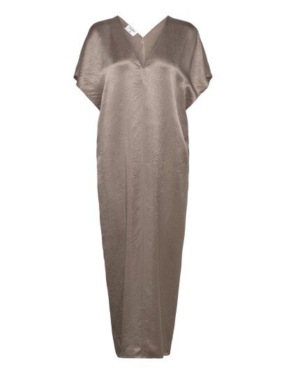 Filippa K V Neck Crinkle Kaftan Brown 42 Filippa K V Neck Crinkle Kaftan Brown 42