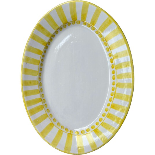 Piccola Home Riviera Serveringsfat Oval 37 cm Gul