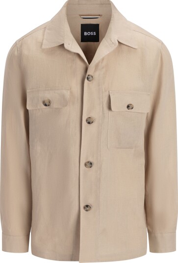 Hugo Boss C carper overshirt linen 50 beige herre