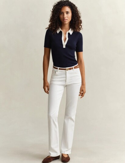 GANT Slim Flare Stretch Jeans White 28