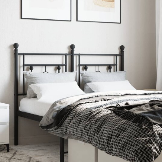 Sengegavl i metall svart 120 cm 8721012249035