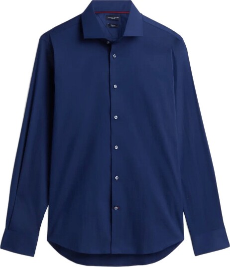 Tommy Hilfiger Ny Flex Collar Solid Shirt CARBON NAVY R/44 Regular