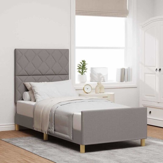 Køyeseng Taupe 100x200 cm Stoff