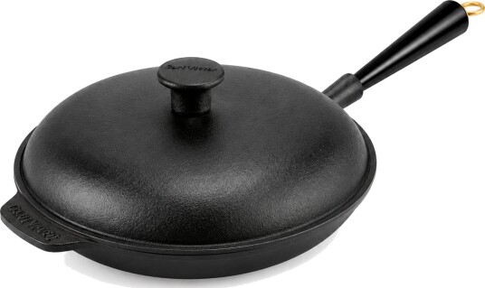 Carl Victor Gold stekepanne 24 cm med støpejernslokk