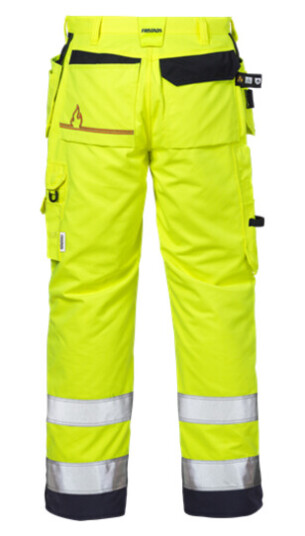 Fristads Hantverkarbyxa Flamestat 2775 Aths Klass 2, Dam Varsel Gul/marinblå 44