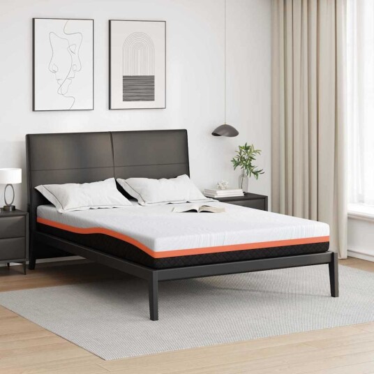 vidaXL Madrass Hvit og svart 140 x 190 cm Jakardstoff vidaXL Madrass Hvit og svart 140 x 190 cm Jakardstoff