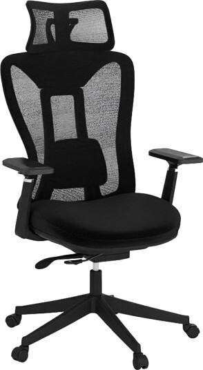 Ergonomisk kontorstol med justerbar korsrygg og nakkestøtte