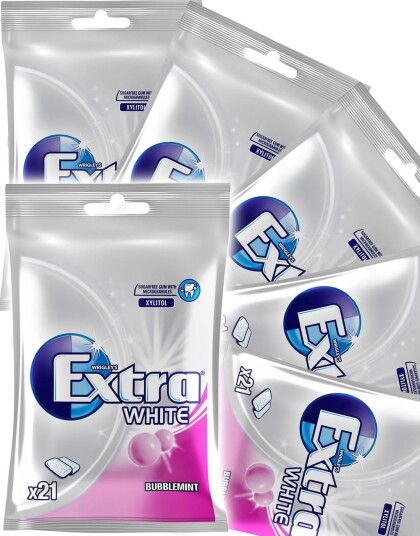 30 stk Selvlukkende Poser med Extra White Bubblemint   Hel Eske 870 gram