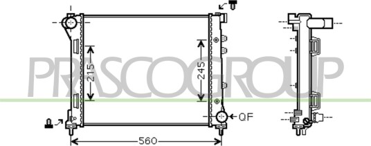 PRASCO FD008R002 Radiator motorkjøling