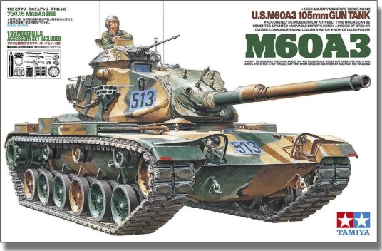 Tamiya 1:35 US M60A3 Stridsvogn Byggesett 105Mm Kanon