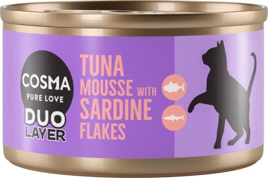 Cosma Våtfôr Duo Layer Tunfiskmousse Med Sardinbiter 24 X 70 G Cosma Våtfôr Duo Layer Tunfiskmousse Med Sardinbiter 24 X 70 G