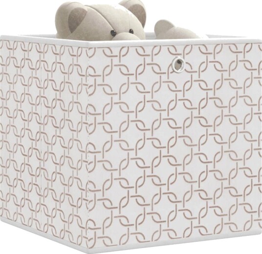 vidaXL Oppbevaringsbokser 4 stk kremhvit 32x32x32 cm ikke-vevet stoff