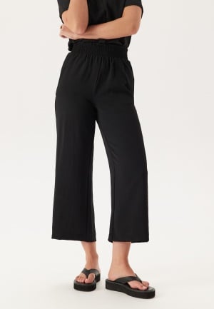BUBBLEROOM Smock Waist Ankle Trousers Black S