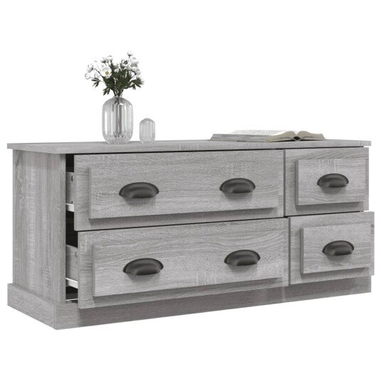 vidaXL TV-benk grå sonoma 100x35,5x45 cm konstruert tre