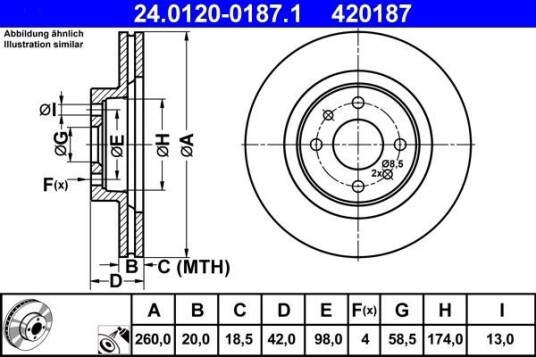 Bremseskive ATE 24.0120-0187.1