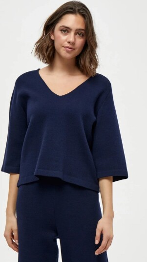 Peppercorn Rosalia 3/4 Ærme Pullover Navy M Peppercorn Rosalia 3/4 Ærme Pullover Navy M