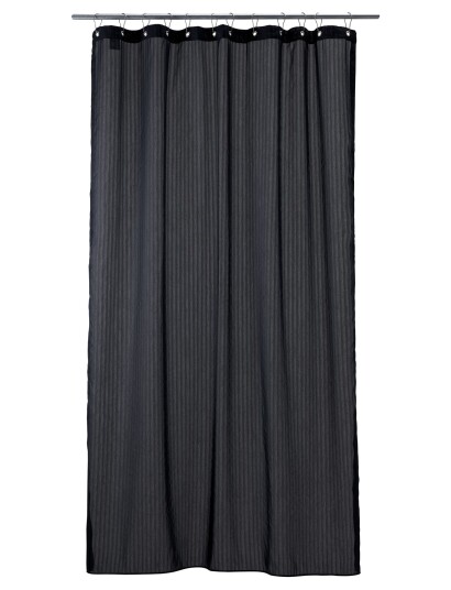 compliments Lines Shower Curtain W/Eyelets 200 Cm - Black - 140X200CM compliments Lines Shower Curtain W/Eyelets 200 Cm - Black - 140X200CM
