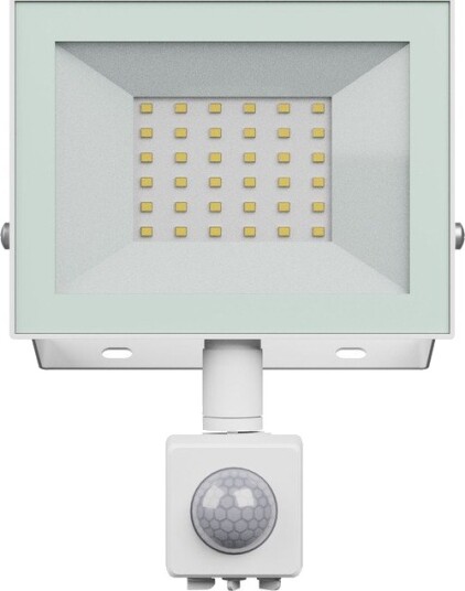 Spectrum 30W lyskaster med sensor IP44 hvit arbeidslampe PIR sensor