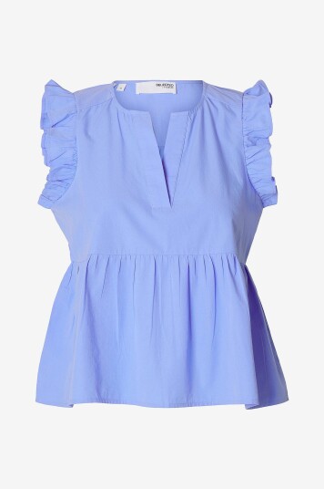 Selected Femme Bluse slfBlair Ida SL Top Blå