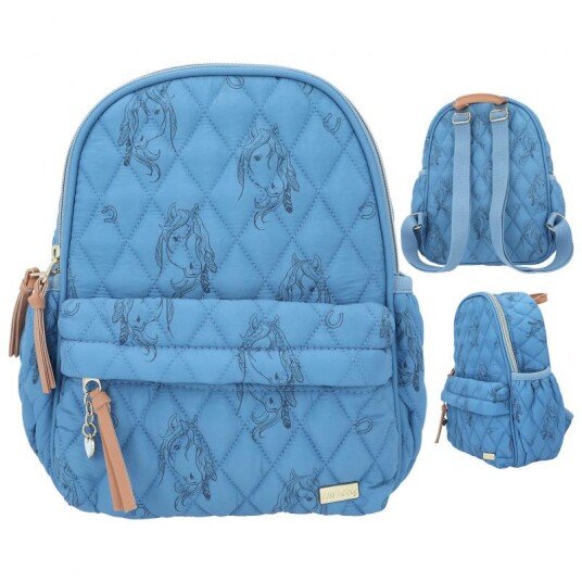 Miss Melody Small Backpack BLUE QUILT 0412026 Miss Melody Small Backpack BLUE QUILT 0412026