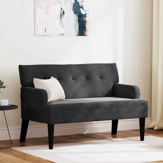 Chesterfield Benk Svart 112 x 65,5 x 75 cm Fløyel Chesterfield Benk Svart 112 x 65,5 x 75 cm Fløyel