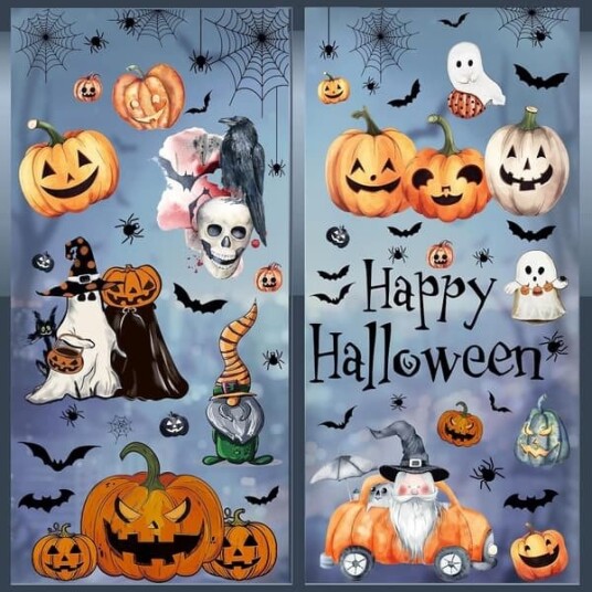 Halloween Gjenbrukbare Vindusklistremerker 8 Ark