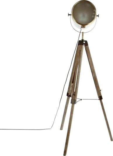 Dekorlampe I Bronse/Tre/Metall   Trådramme Spot/Gulv