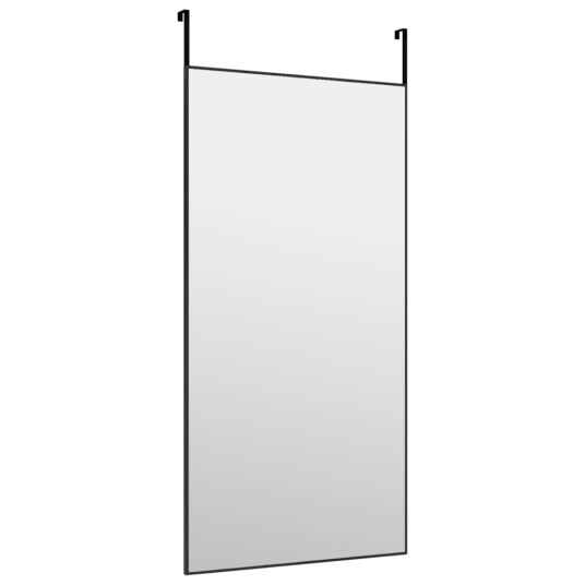 vidaXL Dørspeil svart 50x100 cm glass og aluminium