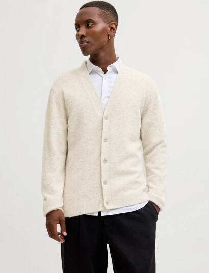 Jack & Jones Jprblasimon Souffle Knit Cardigan - Cream - S