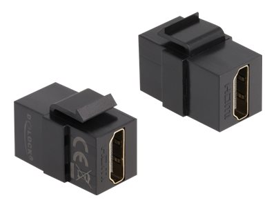 Delock Keystone Module Hdmi Kobler Hdmi Hunn Til Hdmi Hunn Svart 4K60 Hz 3840 X 2160 Støtte Hdmi 87875
