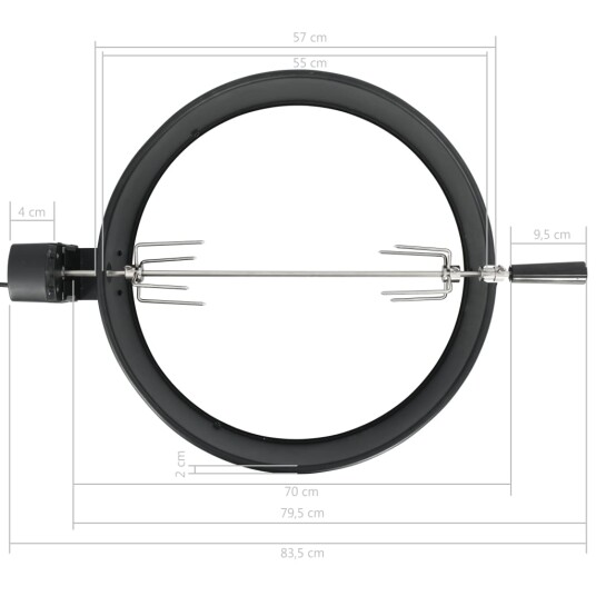 vidaXL Rotisseriesett grill 57 cm svart vidaXL Rotisseriesett grill 57 cm svart